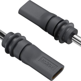 2-Pack USB C Female to DC Power Adapter for Starlink Mini PD 100W Type C Fast Charging Extension Adapter with Outdoor Waterproof DC Barrel