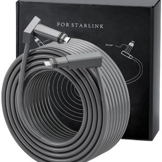 Ybludiy Suitable for Starlink Gen 2 Cable 33FT, Compatible with Satellite Rectangular V2 Extension Cable, Gray end Cap, Indoor and Outdoor Waterproof Starlink Accessories (33FT/10M)