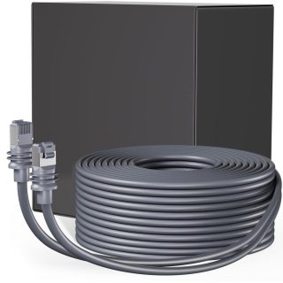 Ybludiy Starlink Cable Gen 3 150FT/46M, Starlink V3 Cable Replaces Standard Waterproof Ethernet Cable, for Starlink Rectangular Satellite Gen 3 Starlink Cable - Gray