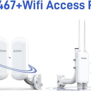 Adalov CPE467 5.8GHz WiFi Bridge - 1.5KM Long Range Outdoor Point-to-Point Wireless Bridge+Adalov Outdoor Wi-Fi Access Point with Bracket Mount, 1200Mbps Long Range WiFi Extender