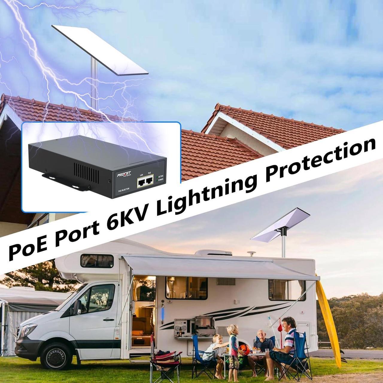 Starlink Gen 3 PoE Injector Gigabit, 3 in 1 Starlink Ethernet Adapter Gen 3 with 6KV (10/700us) Surge Protection, 100-240Vac Input & 150W 55V Output for Starlink V3, PT-PSE109GXRN | +254 701 245089 Starlink Gen 3 PoE Injector Gigabit, 3 in 1 Starlink Ethernet Adapter Gen 3 with 6KV (10/700us) Surge Protection, 100-240Vac Input & 150W 55V Output for Starlink V3, PT-PSE109GXRN - Image 4