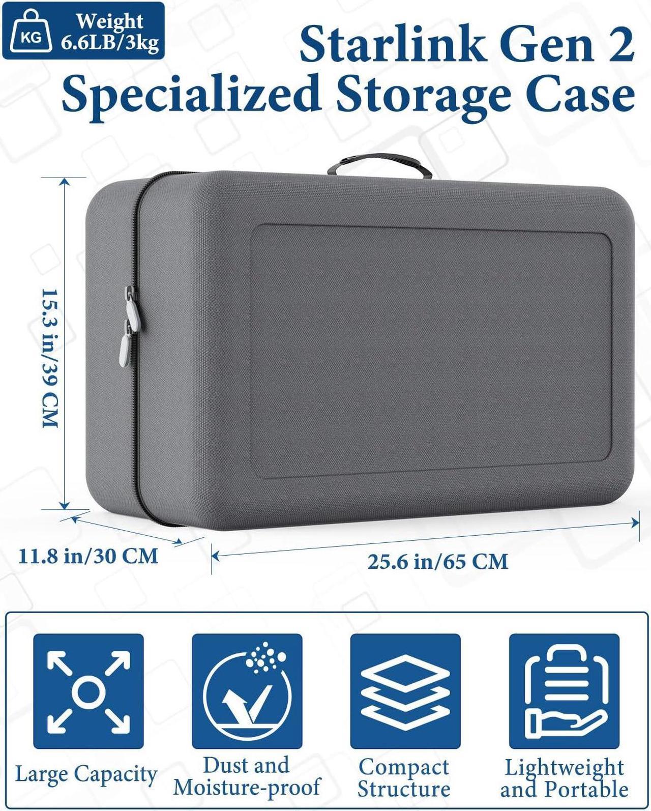 Starlink Gen 2 Carrying Case,Outdoor Travel Case for Standard Starlink V2 Accessories ,Semi-Rigid EVA ,Compact Interior,Large Capacity(Holds Starlink V2 Dish & Router & Cable & Mount & Power Supply ) | +254 701 245089 Starlink Gen 2 Carrying Case,Outdoor Travel Case for Standard Starlink V2 Accessories ,Semi-Rigid EVA ,Compact Interior,Large Capacity(Holds Starlink V2 Dish & Router & Cable & Mount & Power Supply ) - Image 3
